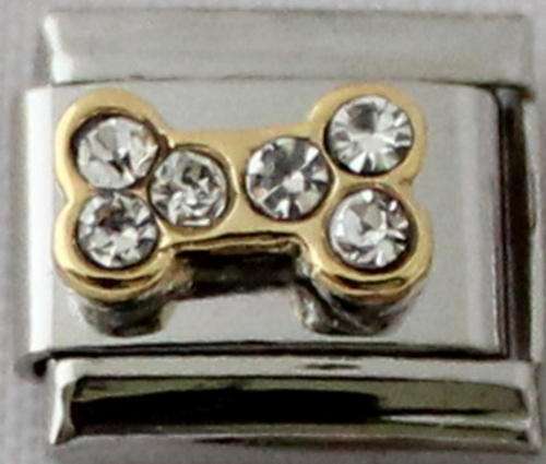 **Christmas Special** Italian charms - CZ Bone (Fits Nomination)