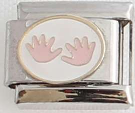 Italian charms (Fits Nomination) - Pink Hands