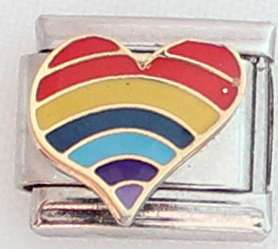 *CHRISTMAS SPECIAL* -Italian charms - Rainbow Heart (Fits Nomination)