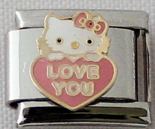 *SPECIAL* Italian charms - Hello Kitty Love You (Fits Nomination)