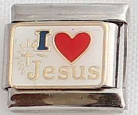 Italian charms (Fits Nomination) - I Love Jesus