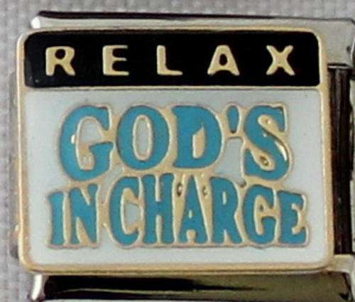 Italian charms (Fits Nomination) - Relax God's in Charge