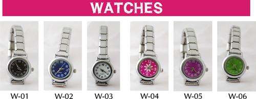 Italian charm watch (6 Colours to choose from) + 4 charms of your choice