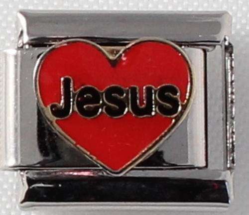 Italian charms - Jesus red heart (Fits Nomination)