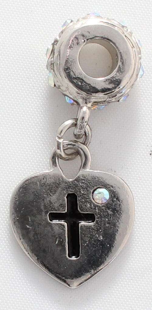 *CHRISTMAS SPECIAL* -New Pandora style/European Dangle Heart Cross Metal Charm