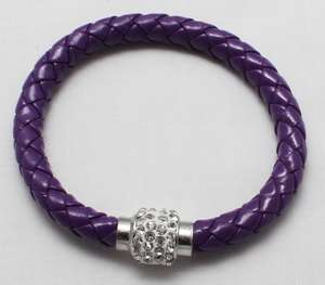 Purple Rhinestone Magnetic Bracelet