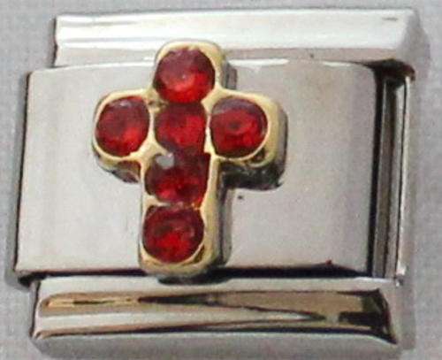 Italian charms - Cross Birthstone July (Fits Nomination)
