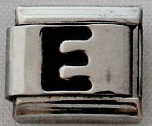 **Christmas Special** Italian charms - Black Letter E (Fits Nomination)
