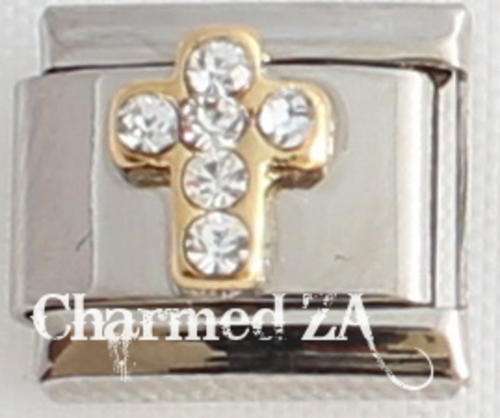 Italian charms - Cross Birthstone April (Fits Nomination)