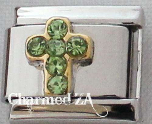 Italian charms - Cross Birthstone August (Fits Nomination)