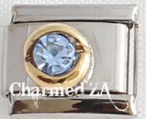 Italian charms - Round Birthstone March (Fits Nomination)
