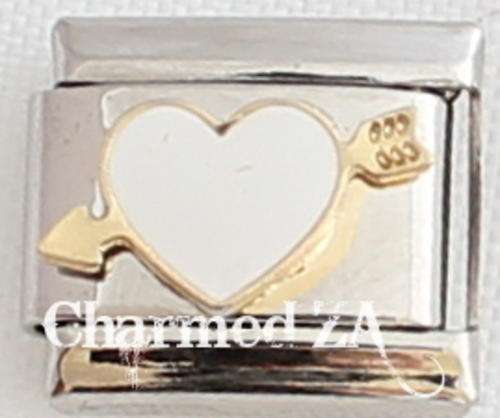 Italian charms - White heart (Fits Nomination)
