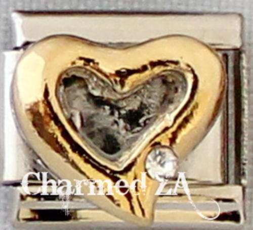 *Christmas Special* Italian charms - Gold heart (Fits Nomination)