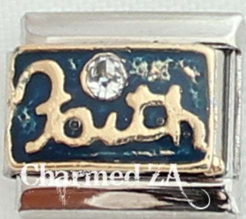 Italian charms - Faith with stone (Fits Nomination)