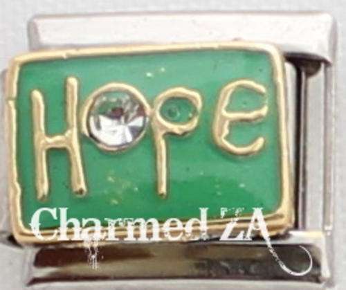 Italian charms - Hope with stone (Fits Nomination)