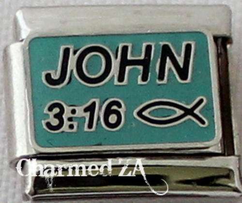 Italian charms - John 3:16 (Fits Nomination)