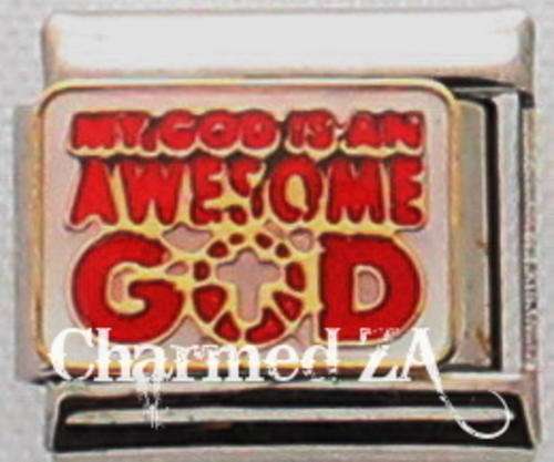 Italian charms - My god is an awesome God (Fits Nomination)