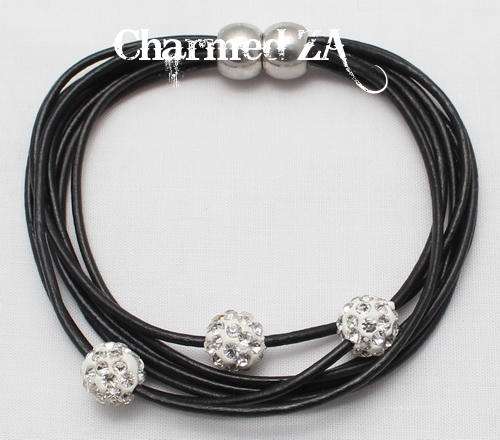 Black Shamballa Magnetic Bracelet
