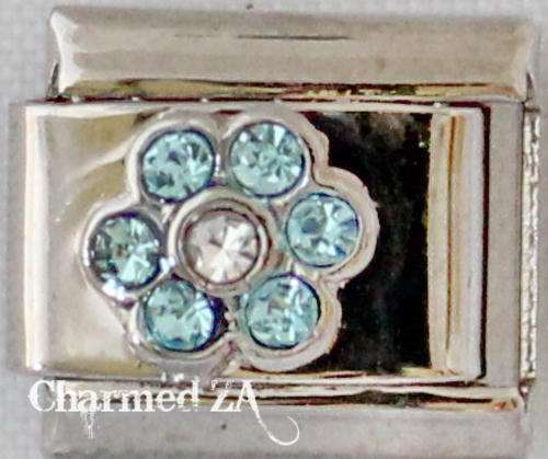 Italian charms - Blue CZ Flower (Fits Nomination)