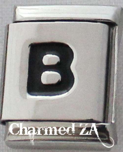13mm Black Letter B (Only fits 13mm Bracelet)