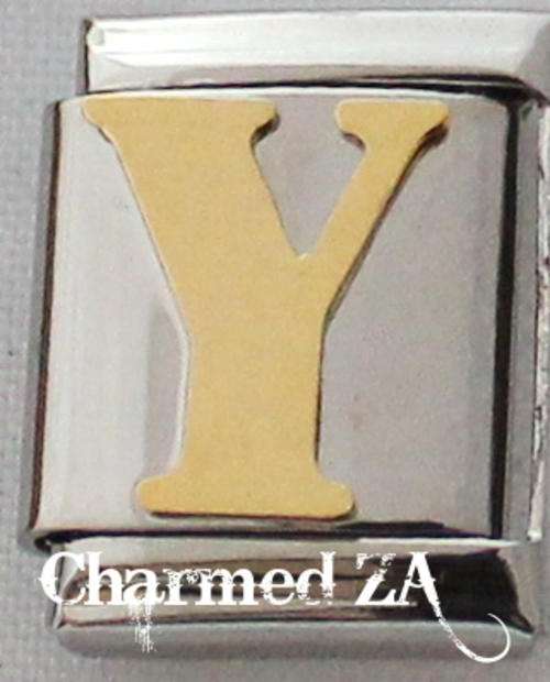 13mm Gold Plated Letter Y (Only fits 13mm Bracelet)