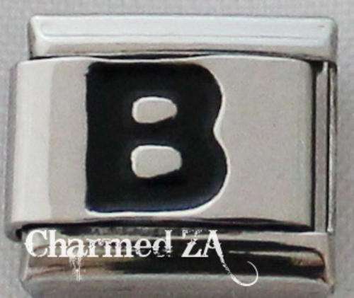 Italian charms - Black Letter B (Fits Nomination)