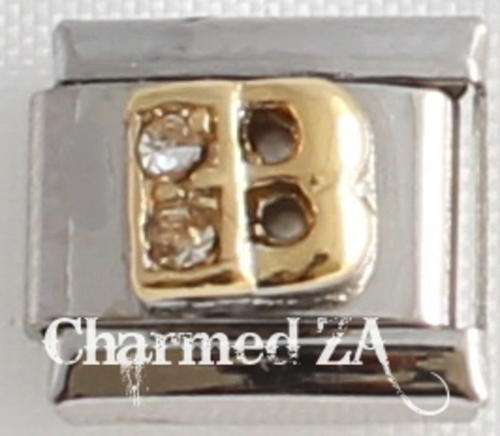 *Christmas Special* Italian charms - CZ Letter B (Fits Nomination)