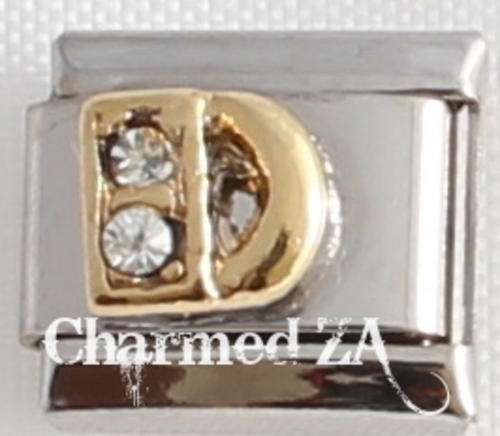 Italian charms - CZ Letter D (Fits Nomination)