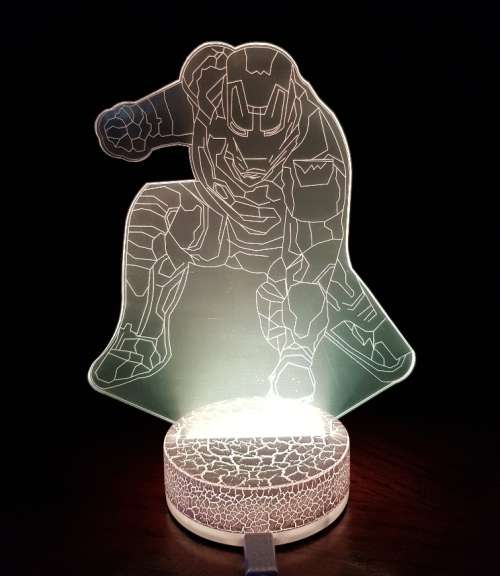 Iron Man 3D Art Nightlight (Home Décor Lamp) - USB powered