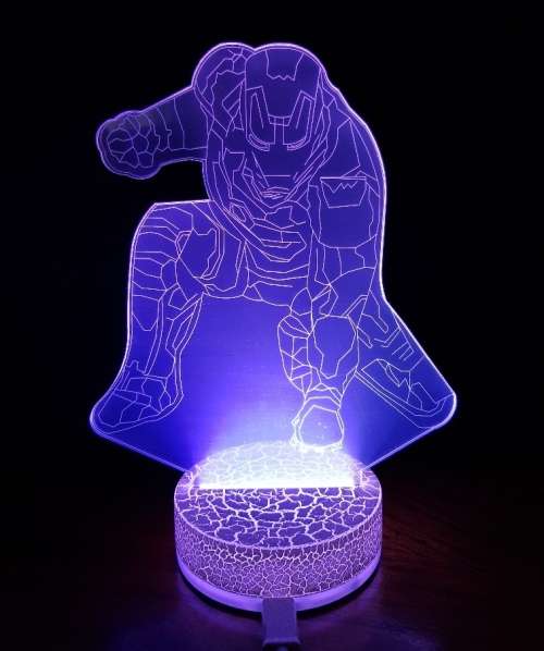 Iron Man 3D Art Nightlight (Home Décor Lamp) - USB powered