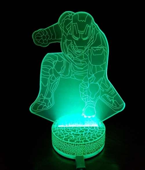 Iron Man 3D Art Nightlight (Home Décor Lamp) - USB powered