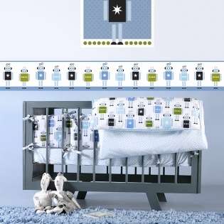 BabyBliss Robots 5piece Cot Set