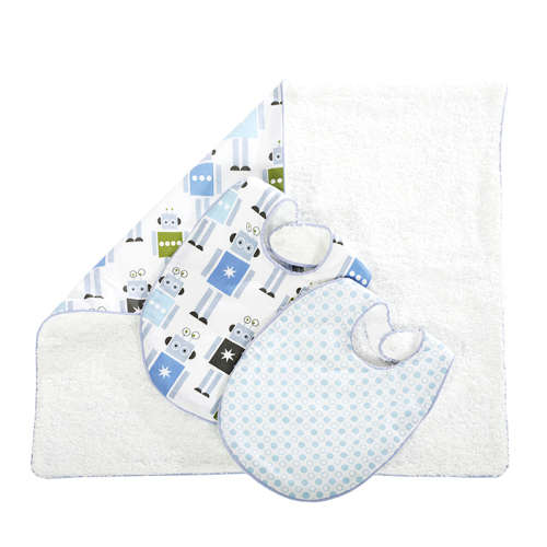 BabyBliss Robots Bib & Burp Set