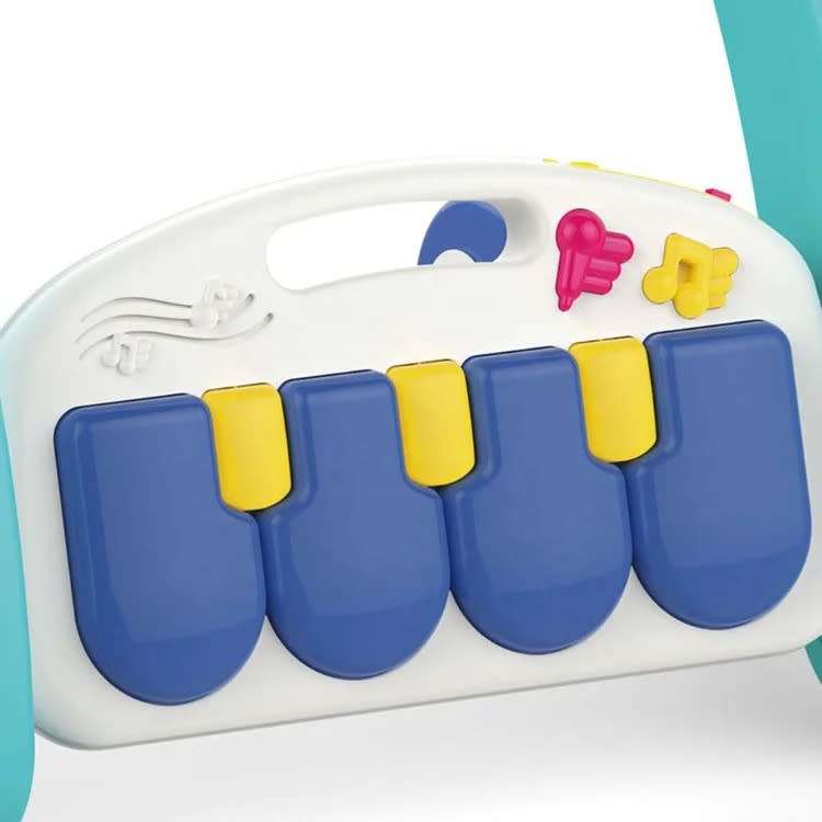 2 in 1 Toy Baby Push Stroller with Musical Activity Center Floor Mat Early Educational Toy Gift-Grey