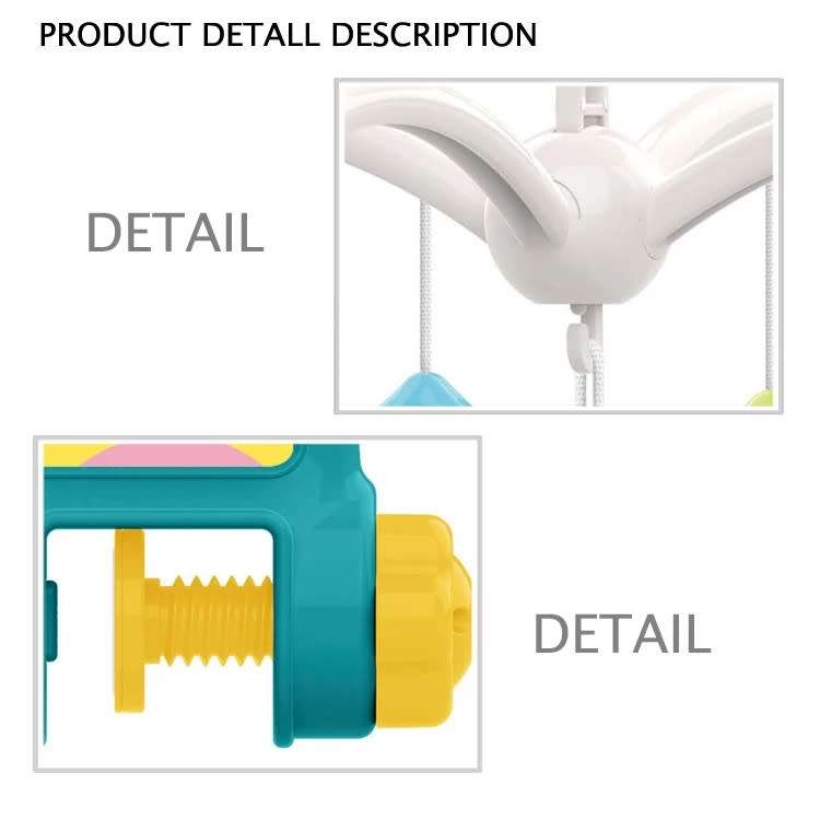 Baby Cot Mobile with Music and Light, Baby Mobile with 360°Rotating Rattles and Music Box-Green