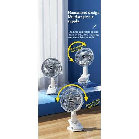 Portable Rechargeable Desktop Clamp Fan