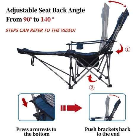 Foldable Camping Lounging Sleeper Recliner Chair - Blue