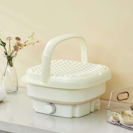 Semi-automatic washing machine, portable and foldable, - White