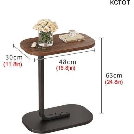 Small Oval C Shaped Coffee Table - Side Table - Bedside Sofa Side Stand Table