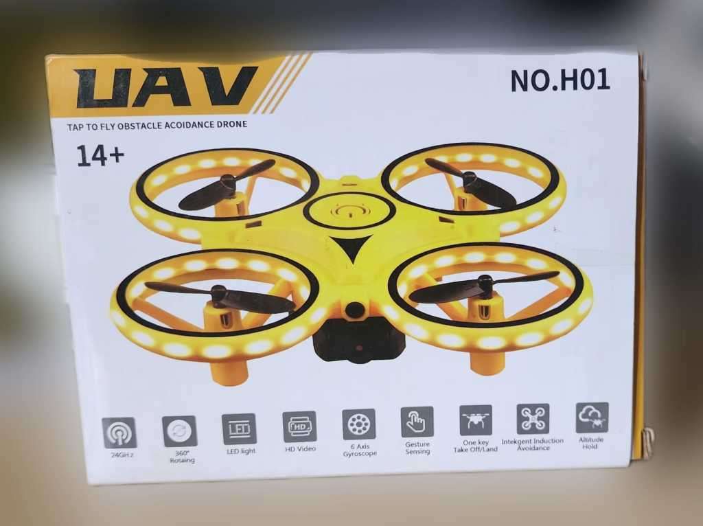 Drone Rc Quadcopter Aircraft Hand Sensor Drone with Smart Watch Controlled - Blue