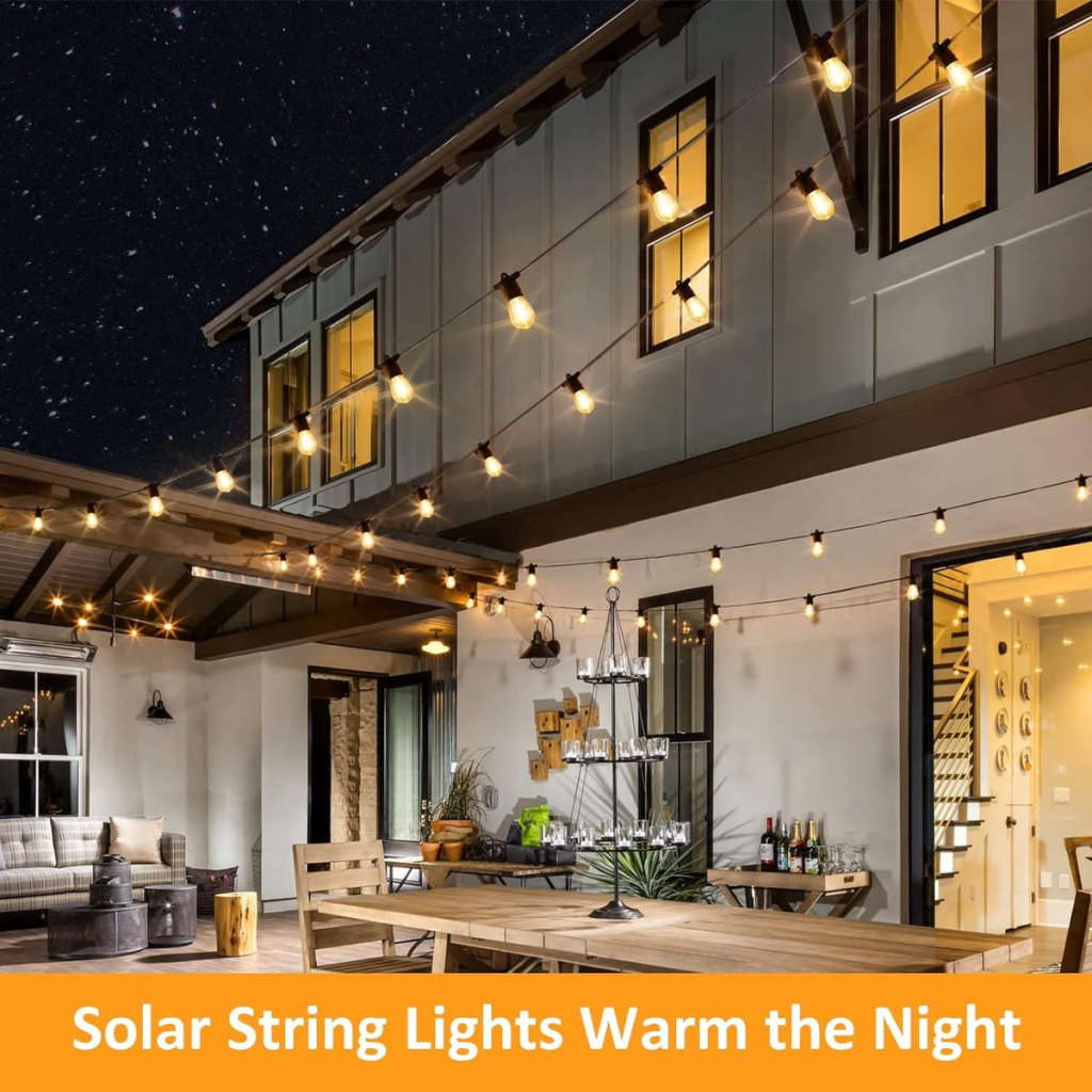 10 LED Waterproof Solar Outdoor Patio String Bulb Lights
