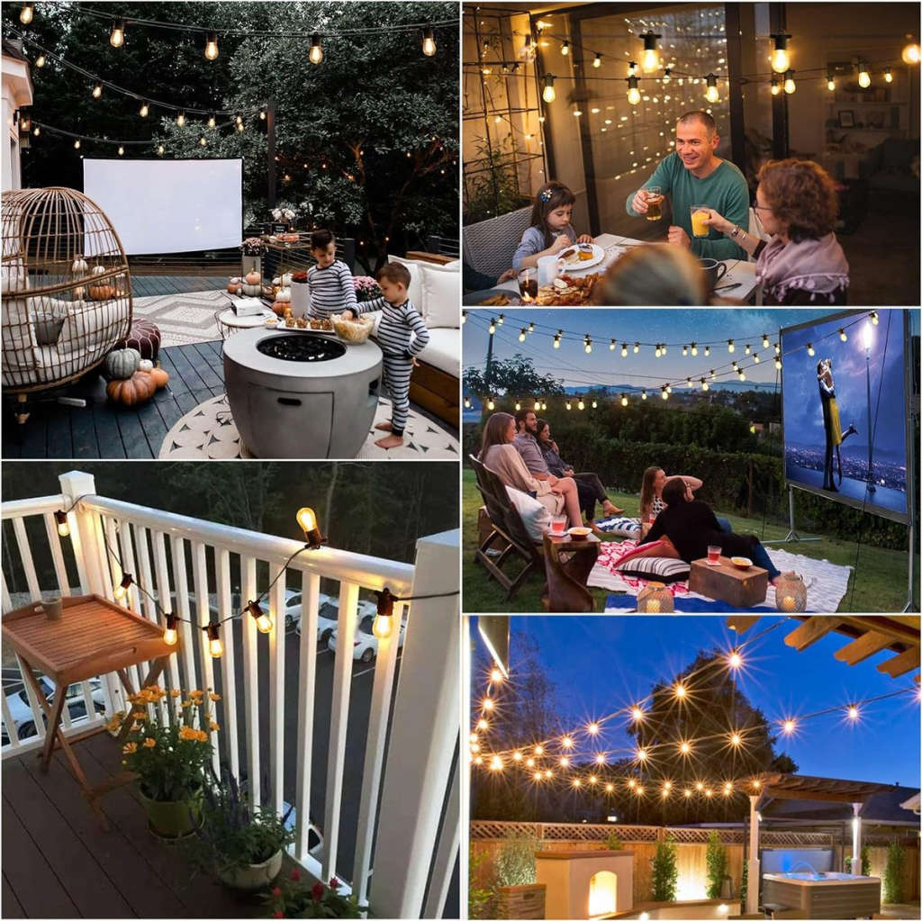 10 LED Waterproof Solar Outdoor Patio String Bulb Lights