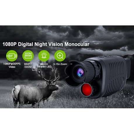 Night Vision Monocular,1080p Full R7 Digital Monocular Telescope Hiking