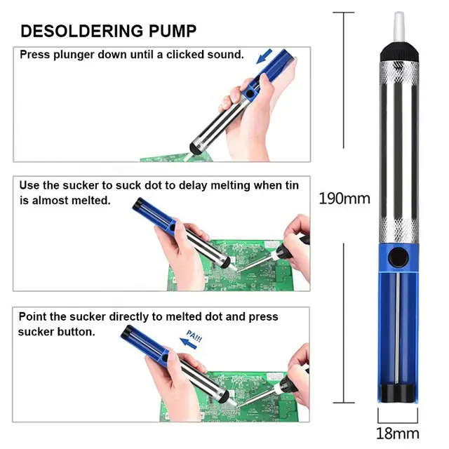 60W Electronic Soldering Iron Kit, Adjustable Temperature LCD Display