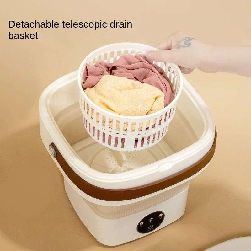 Mini Portable Foldable Washing Machine With Rotary Dryer - White