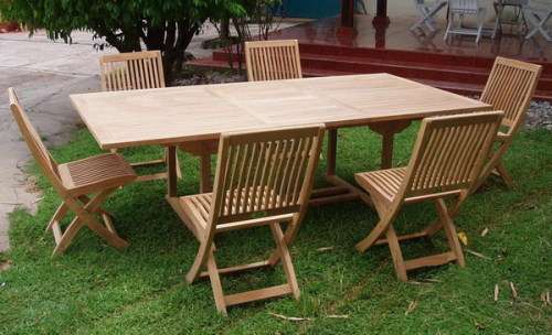 Teak Wooden Table and 8 Chairs