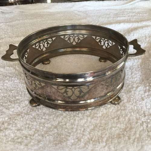 1920 Pierced Silver Plated Footed Tureen Stand with EPNS England Hallmark