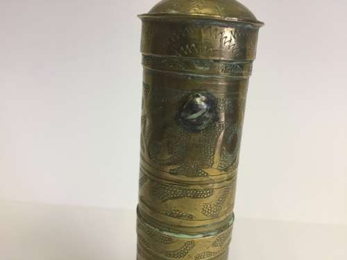 Vintage Antique Turkish Solid Brass Pepper Coffee Spice Grinder Mill