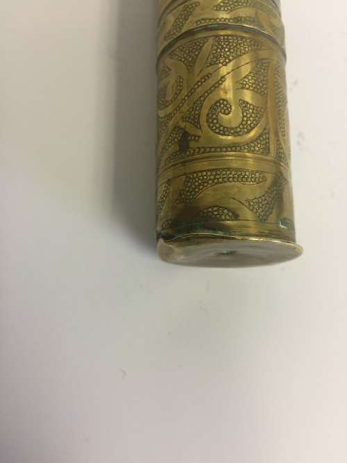 Vintage Antique Turkish Solid Brass Pepper Coffee Spice Grinder Mill