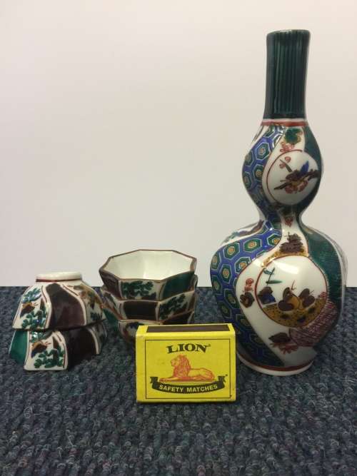 Asian Sake Bottle & Cups